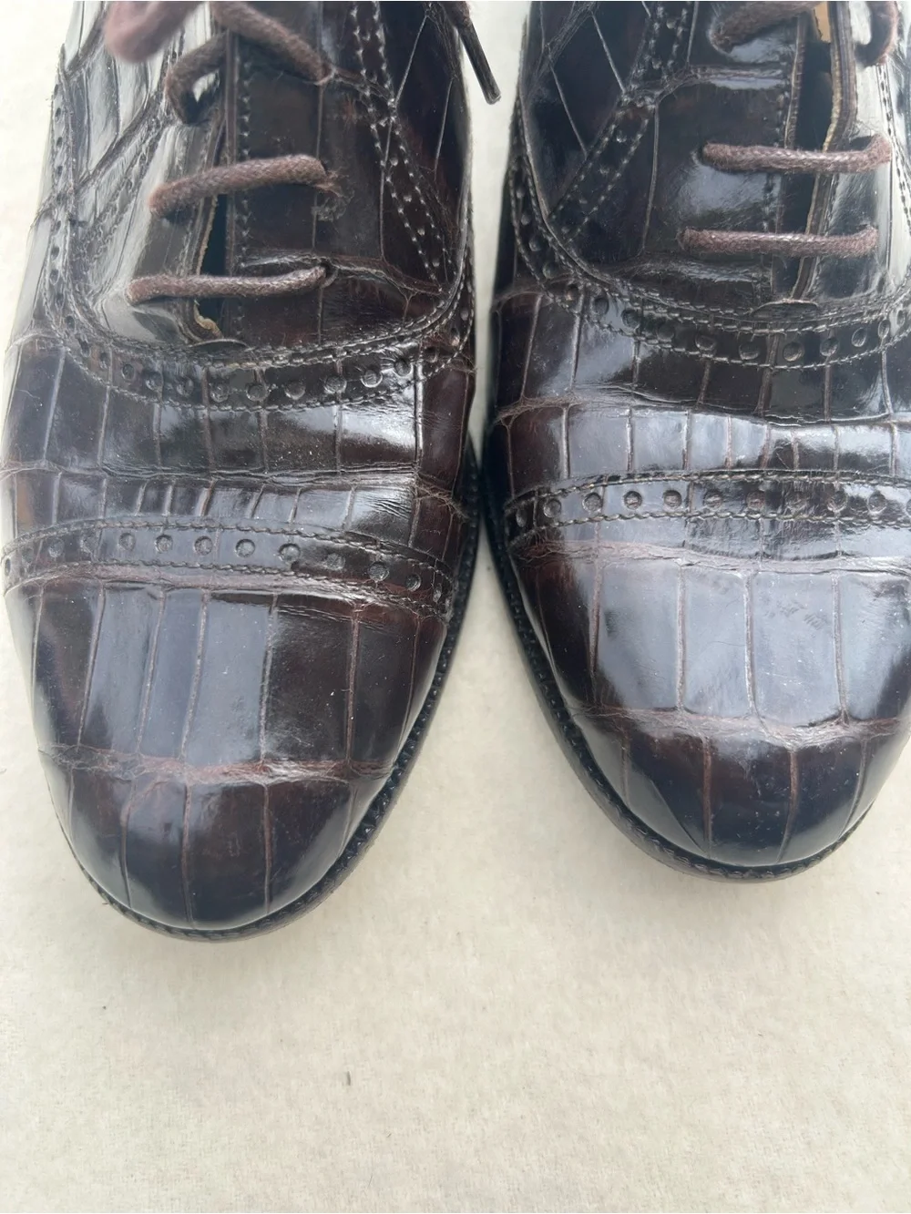 Vintage Bragano by Cole Haan Women’s Oxford Alligator Shoes Size 6.5 B